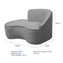 Ver imagem 5 de Kit Divã Recamier Orgânico Marrocos 150cm Lado Esquerdo e 2 Poltronas Amore Bouclé
