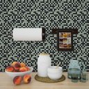 Ver imagem 2 de Papel de Parede Decorativo Pastilhas Preto e Branco 3,30m