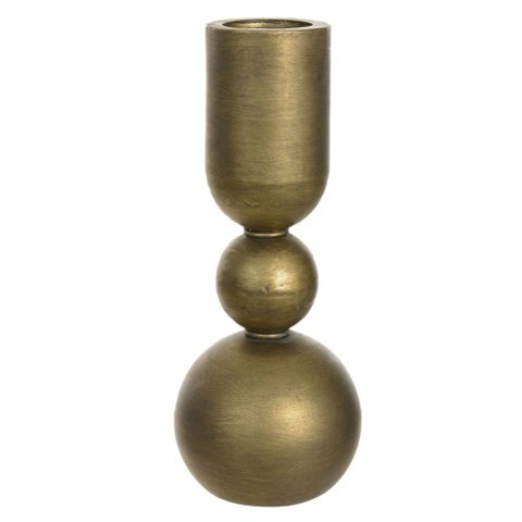 Porta Velas Decorativa de Metal 29x12cm Dourado Florarte Flor Arte