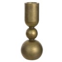 Ver imagem 1 de Porta Velas Decorativa de Metal 29x12cm Dourado Florarte Flor Arte