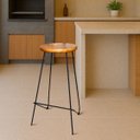 Ver imagem 4 de Kit 2 Banquetas Altas para Cozinha Bar Balcão Bistrô Lila:madeira