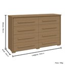 Ver imagem 3 de Cômoda Grande com 8 Gavetas Angra - Carvalho