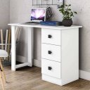 Ver imagem 1 de Mesa de Estudos Simples 3 Gavetas Branco