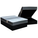 Ver imagem 1 de Cama Box Baú Casal: Colchão Molas Castor Bonnel Class Slim Double Face + Base CRC Suede Black(138x18
