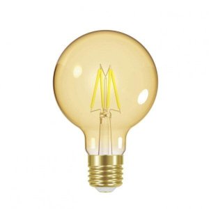 Lâmpada LED Bulbo Vintage Filamento Dimerizavel G80 Taschibra 127V Ambar