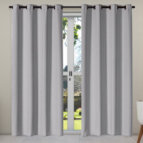 Cortina Isa Varão Tecido Oxford 2,80m x 2,30m p/ Porta Balcão - Cinza