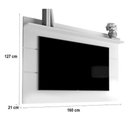 Ver imagem 3 de Painel Suspenso Flutuante Home TV Até 65 Polegadas Prateleira Superior Vivare New 1.60:Off White/Nat
