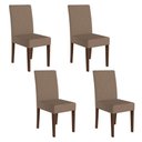 Ver imagem 1 de Kit 4 Cadeiras de Jantar Jade MDF Suede Amêndoa Pallazio