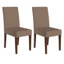 Ver imagem 2 de Kit 4 Cadeiras de Jantar Jade MDF Suede Amêndoa Pallazio