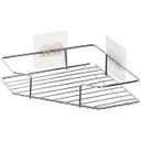 Ver imagem 1 de Porta Shampoo de Canto Cromado para Banheiro Prateleira Aramada Moderna Linha Adesiva Utimil