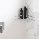 Ver imagem 2 de Porta Shampoo de Canto Cromado para Banheiro Prateleira Aramada Moderna Linha Adesiva Utimil