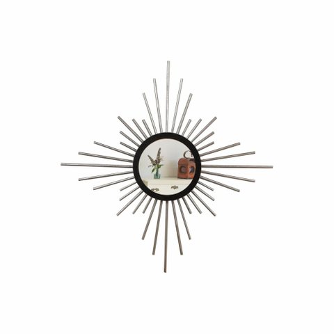 Espelho decorativo de parede redondo com moldura pequeno Mini Supernova Prata