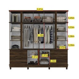 Guarda-Roupa Casal com Espelho 12 Portas 6 Gavetas Silverado Albatroz Móveis - 5