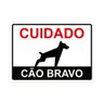 Placa de Sinalização Cuidado Cão Bravo - 1