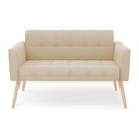 Ver imagem 5 de Sofá Namoradeira Elisa Suede Pés Palito Natural - D'Rossi Cor Bege