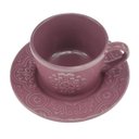 Ver imagem 4 de Conjunto 4 Xícaras Wolff Porcelana Para Café C/Pires Tiles Lilac 80Ml
