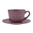 Ver imagem 1 de Conjunto 4 Xícaras Wolff Porcelana Para Café C/Pires Tiles Lilac 80Ml