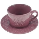 Ver imagem 3 de Conjunto 4 Xícaras Wolff Porcelana Para Café C/Pires Tiles Lilac 80Ml