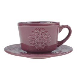 Conjunto 4 Xícaras Wolff Porcelana Para Café C/Pires Tiles Lilac 80Ml - 2