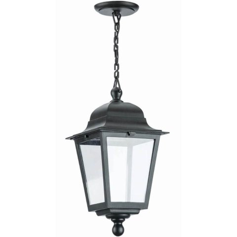Pendente Soberana Luminária de Teto 21x58cm Lente Transparente Bivolt Preto Dital Termoplástico