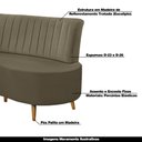 Ver imagem 3 de Sofá Living Katara 1,35m 2 Lugares Pés Madeira Mel Veludo Capuccino G33 - Gran Belo