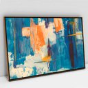 Ver imagem 1 de Quadro Decorativo em Canvas Abstrato Aquarelado TaColado Moldura Flutuante 4,5cm Freijó 120 x 80cm