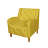 Kit 2 Poltronas Estofadas Para Salão de Beleza Munique Suede Amarelo - LM DECOR - 4