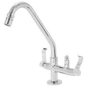 Torneira de Cozinha Mesa com Saída para Purificador de Agua 1/4 de Volta Cromada Samer Metais