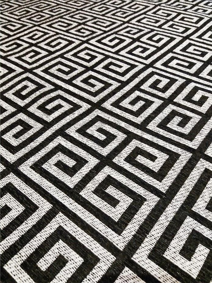 Ver imagem 4 de Tapete Sala Magia Geometrico Grego 200x250 Cm Preto Prata