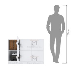 ARMÁRIO ESCANINHO 6 PORTAS COM RODAPÉ M213.2021.B (ORGANIZA) MUNDI MOVEIS - 6