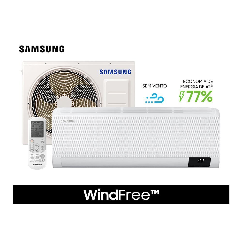 Ar Condicionado Split Hi Wall Inverter Samsung WindFree Sem Vento 22000 BTU/h Frio AR24AVHABWKNAZ – 