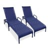 Kit 2 Espreguiçadeiras Catar para Jardim e Piscina - Azul - 1