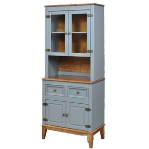 Arca e Oratorio Magali Cinza 2 Portas 2 Gavetas Base Amendoa 183cm - 60408