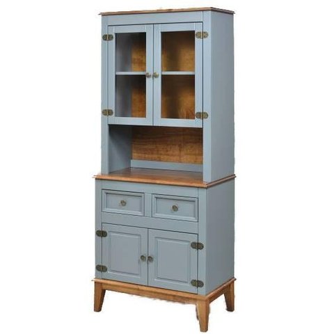 Arca e Oratorio Magali Cinza 2 Portas 2 Gavetas Base Amendoa 183cm - 60408