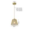 Pendente Aramado P/ Balcão Área Gourmet Aparador Quarto MBLED / Nordecor Teol Dourado 1 Pendente - 2
