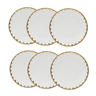 Cj 6 Pratos Rasos de Porcelana Egg Branco/dourado 27cm Wolff - 1