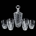 Ver imagem 3 de Conjunto 7 Peças Whisky de Vidro com Titânio Wave 1 Garrafa 750ml e 6 Copos 280ml Rojemac