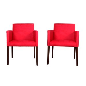 Kit 4 Poltronas Nina Estilo Retrô Ideal para Sala de Estar - Vermelha