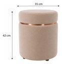 Ver imagem 2 de Puff Superior Rose Gold, Cor Bege Veludo - Let Móveis