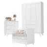 Quarto de Bebê Ambiente Retro Maya com Berço Americano Vitória Branco Acetinado – Canaã - 2
