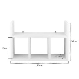 Prateleira Porta Papel Organizador para Banheiro Branco 40cm - 2