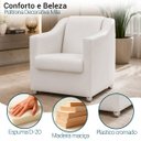 Ver imagem 3 de Poltrona Decorativa para Sala de Espera Mila Recepção Escritório Consultório Corino