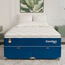 Ver mais imagens de Cama Box Baú Queen + Colchão Comfort Class Pillow Top Azul/suede Azul