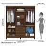Guarda-Roupa Casal com Espelho 10 Portas 3 Gavetas Fusion Albatroz Móveis - 5