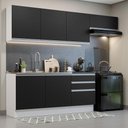 Ver imagem 1 de Armário De Cozinha Completa 100% Mdf 260cm 03 Branco/preto