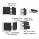 Ver mais imagens de Armário De Cozinha Completa 100% Mdf 260cm 03 Branco/preto