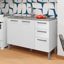 Ver imagem 2 de Balcão de Cozinha para Pia 120 Cm Mad Versalhes 3 Portas 2 Gavetas Branco/supremo - Kits Paraná