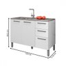 Balcão de Cozinha para Pia 120 Cm Mad Versalhes 3 Portas 2 Gavetas Branco/supremo - Kits Paraná - 4