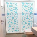 Ver imagem 1 de Adesivo Para Vidro Box Banheiro Jateado Decorado Bolhas Prova D'agua - 1,60 x 2,00m