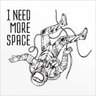 ADESIVO DE PAREDE - FRASE: I NEED MORE SPACE - Branco - 104X94 - 2